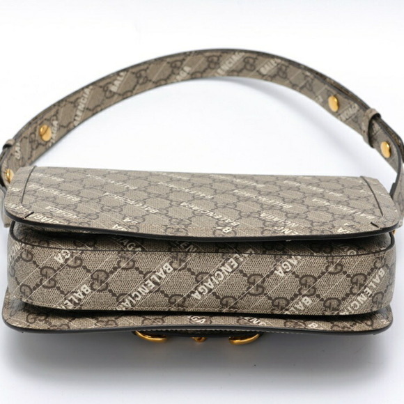 GUCCI Gray Horsebit Shoulder Bag - Picture 5 of 8